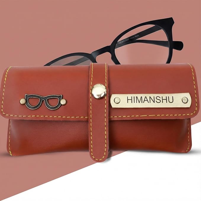 Personalized Rakhi Gift Hamper for Brother – Custom Name Rudraksha Rakhi with Leather Wallet, Passport Cover, Eyewear Case, Keychain & Pen Set