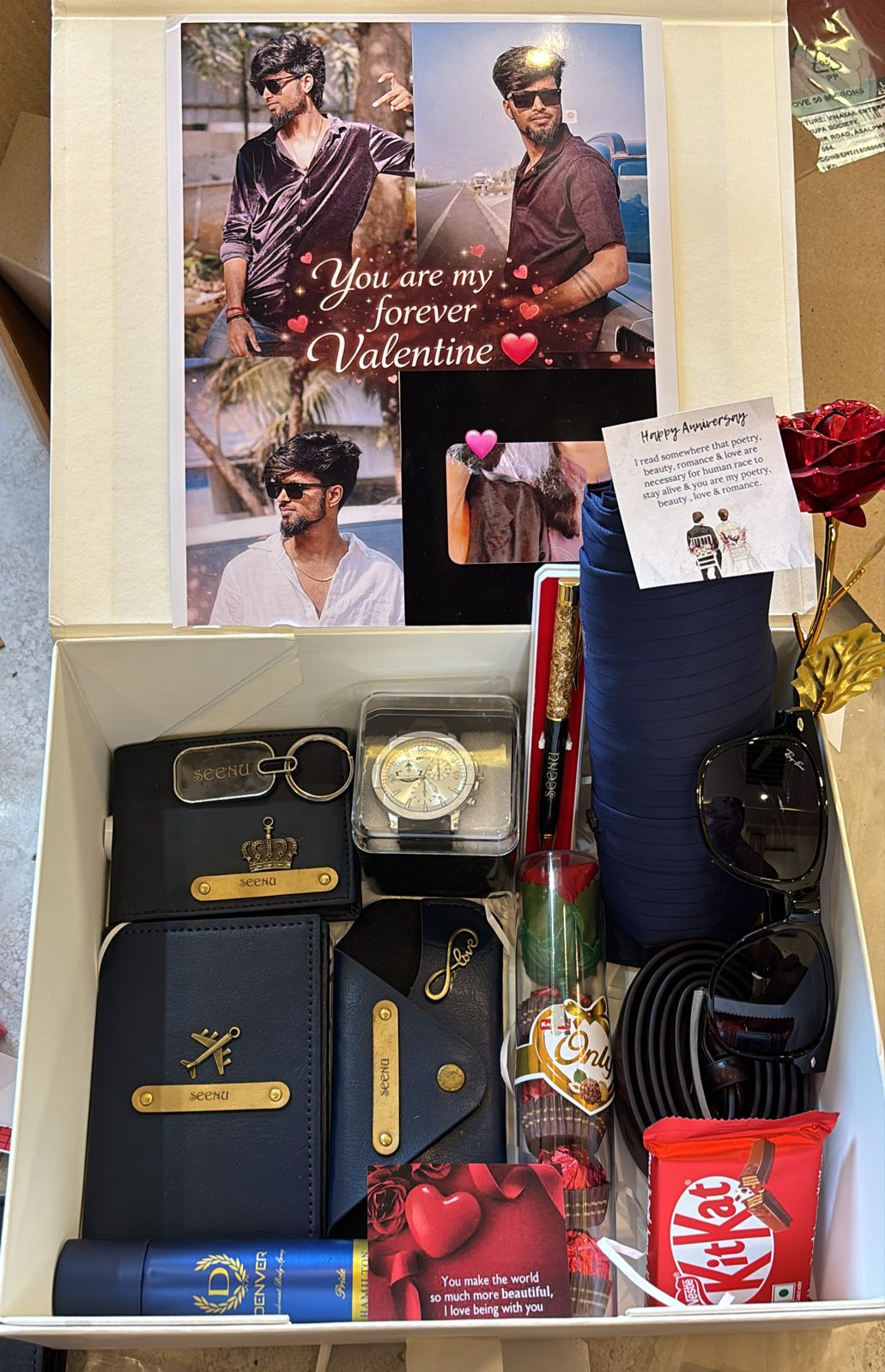 Personalized Men's Anniversary and Valentine's Day Luxury Gift Hamper