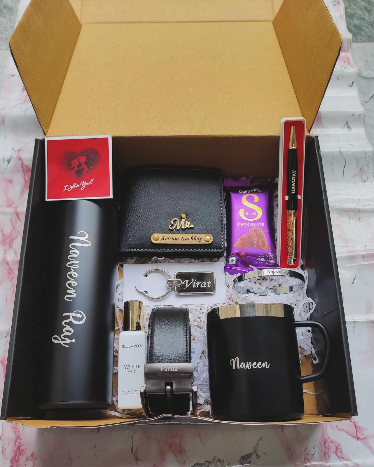 Customized Men's Premium Black Theme Birthday and Valentine's Day Gift Hamper