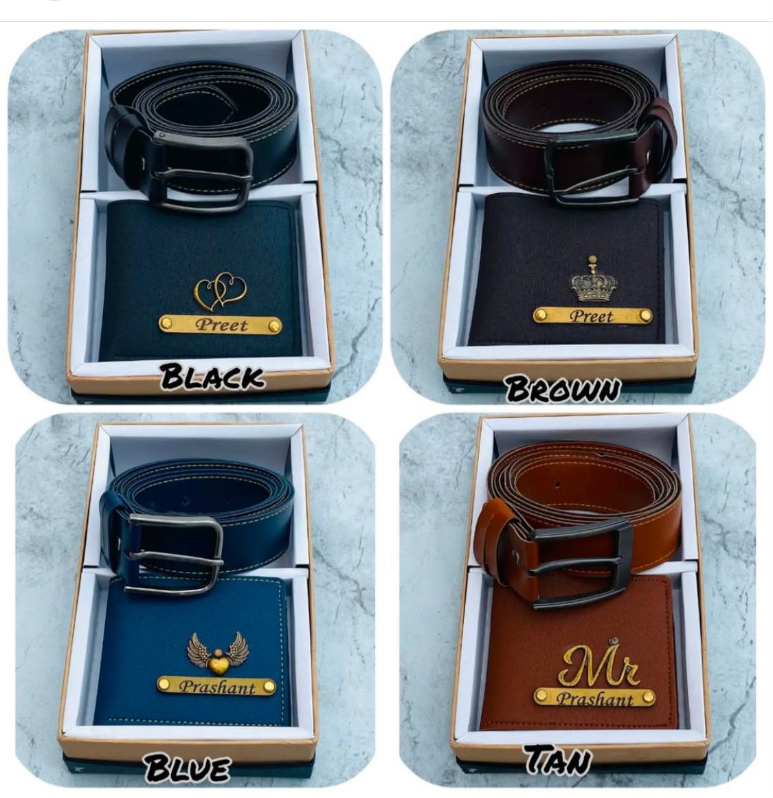 Personalized Men's Gift Combo – Custom Name Wallet & Matching Belt Set