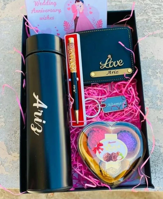 "Love" Edition Customized Men's Gift Box – Luxury Name Engraved Essentials & Chocolate Set