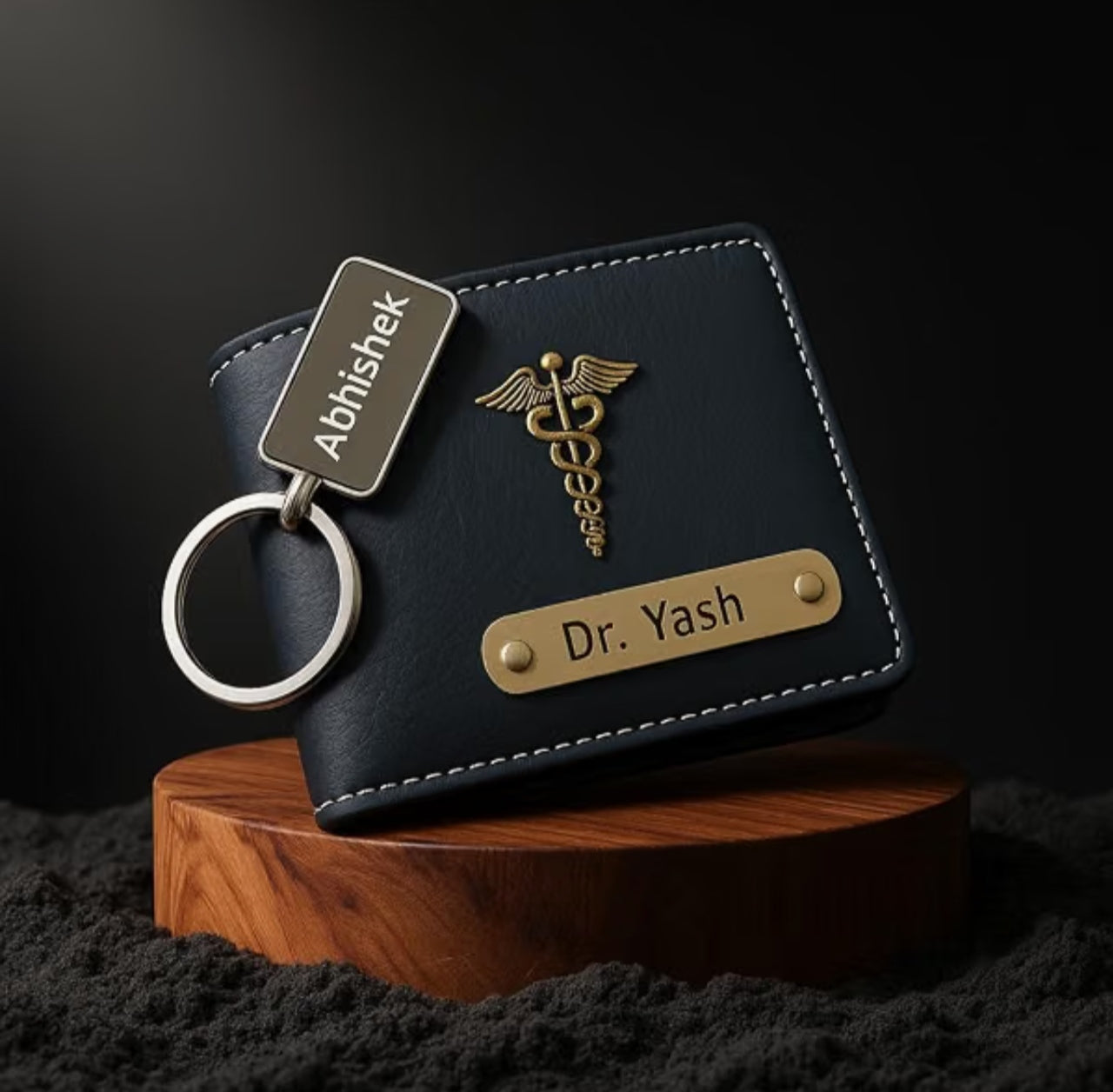 Personalized Wallet & Keychain Combo Set