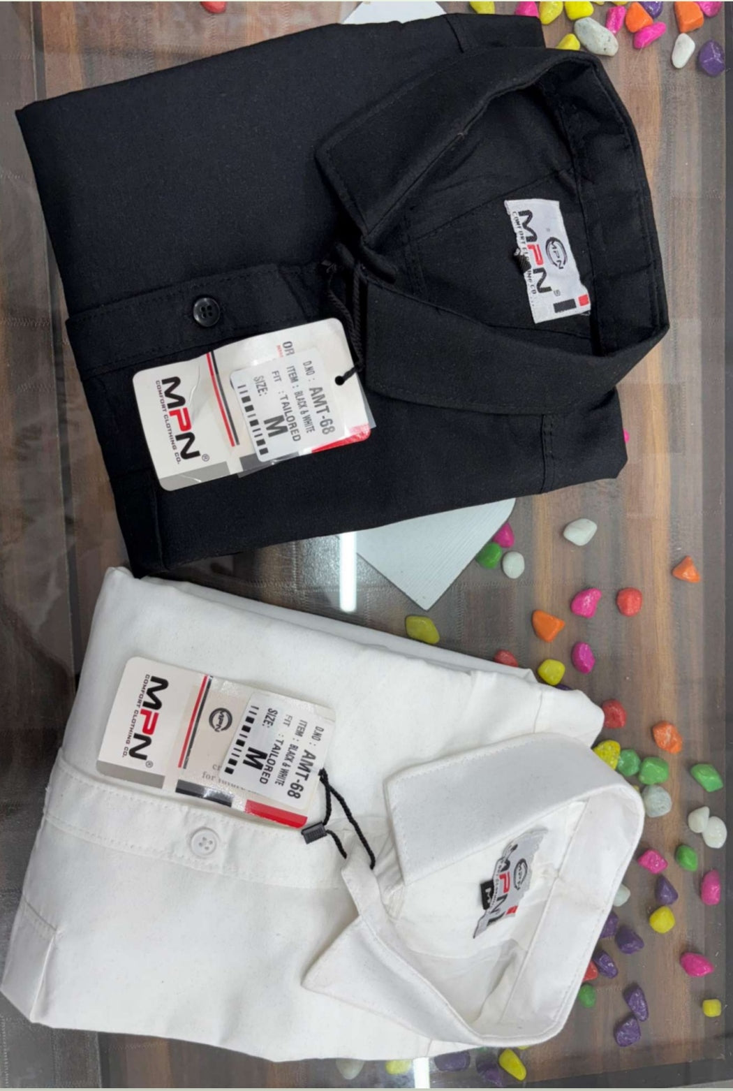 6-in-1 Personalized Men's Styling Hamper – Custom Wallet, Black & White Shirt Duo with Belt