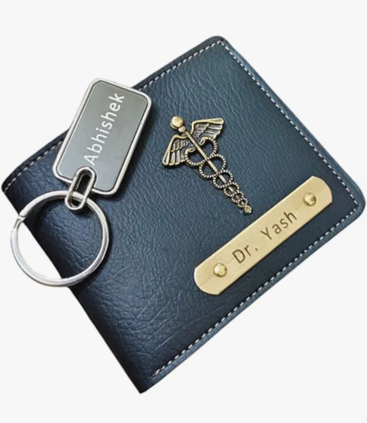 Personalized Wallet & Keychain Combo Set